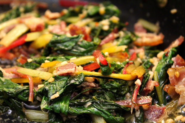 Rainbow Swiss Chard with Bacon | don't miss dairy